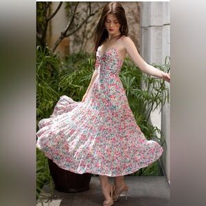 Yumi Kim Good Times Dress in Weschester Ivory Pink XS